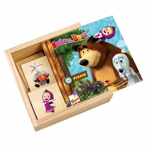 Bino Wooden Memory Game Masha And The Bear 