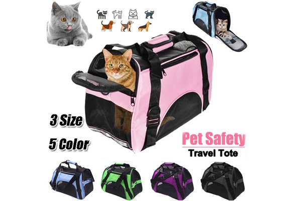 New Soft Pet Carriers Portable Breathable Foldable Bag Cat Dog Carrier Bags  Outgoing Travel Pets Handbag with Locking Safety Zippers