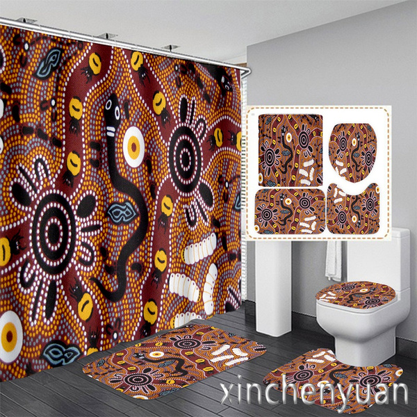 Anti Skid Rugs Toilet Lid Cover, 3d Shower Curtains Australia
