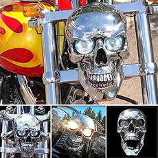 motorcycleaccessorie, motorcyclelight, skull, chrome