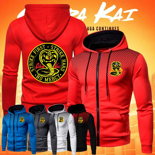 2022 NEW Cobra Kai Autumn Winter Hoodie Casual Men s Personality Print Hoodie Fashion Cobra Kai Junior Hooded Sweater Zipper Jacket