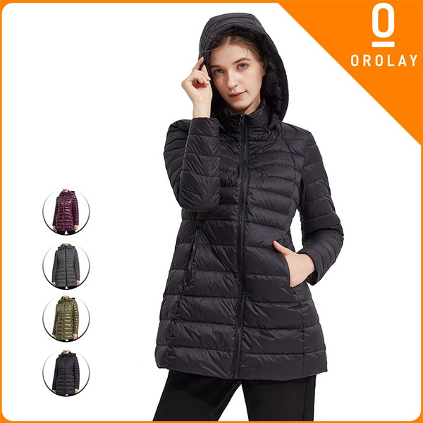 Orolay Brand Women's Light Quilted Down Jacket Bubble Coat Packable ...