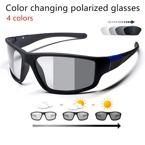 2021 Men's Photochromic Sunglasses Matte Black Sports Glasses Women's ...