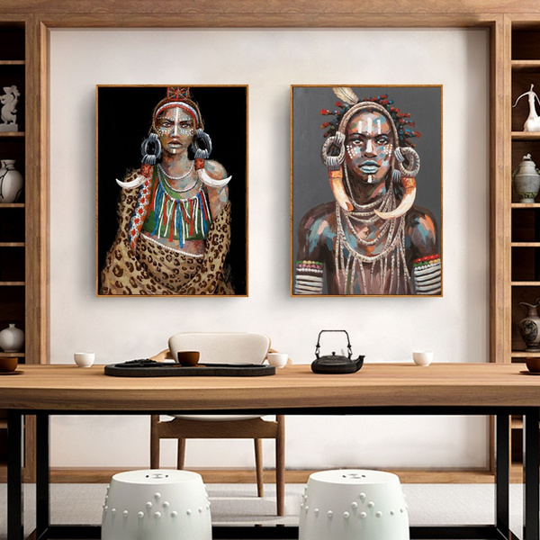 African Women Native Wall Art Canvas Picture African Tribe Warrior