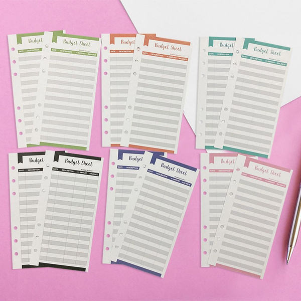 Business Use 6 Holes Budget Tracker Sheets for Budgeting Bill Organizer Business Use 6 Holes Budget Tracker Sheets for Budgeting Bill Organizer
