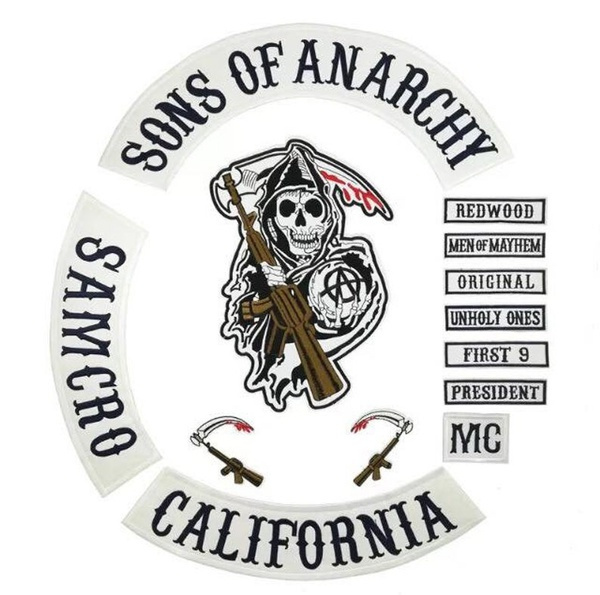 Sons Of Anarchy Full Back Patch Set