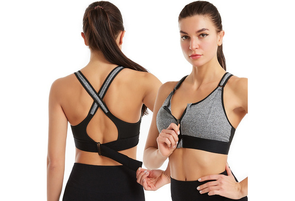 NCLAGEN Yoga Shirt Front Zipper Beautiful Back Sport Bras Woman