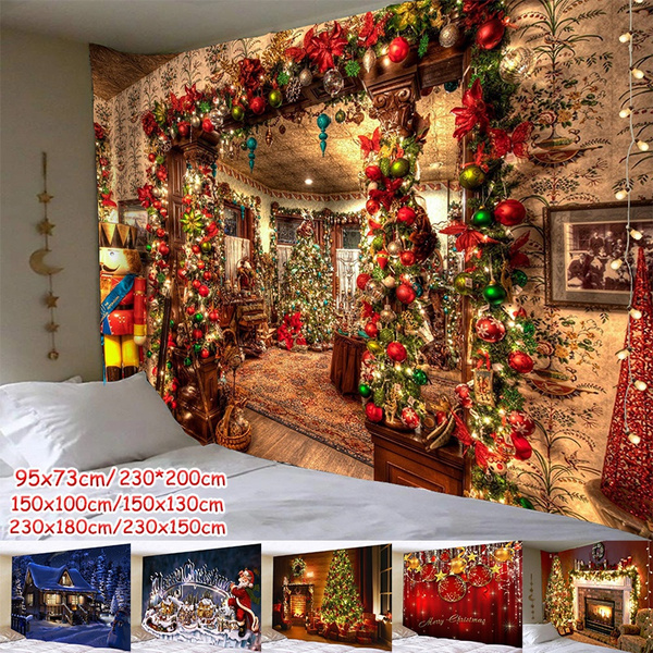 New Arrival Christmas Tree And Big Tapestry Decor For Room 2021 Wall Hanging Bedroom Cloth Decorative Eve Home Wish - Home Goods Christmas Decorations 2021