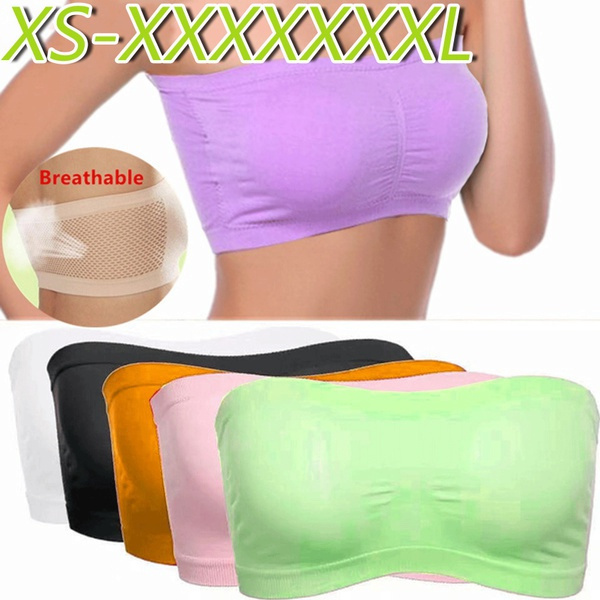 Women Tube Top Underwear Strapless Breathable Seamless Stretch Invisible Bra 