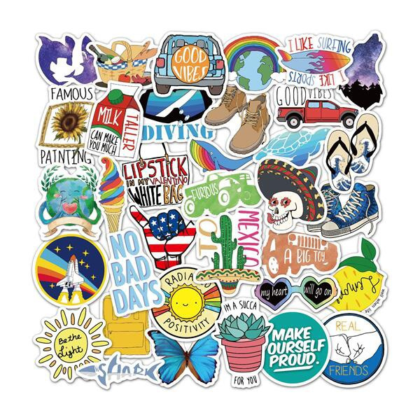 35 Pcs of Cute and Natural VSCO Girl Water Bottle DIY Stickers