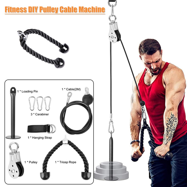 Fitness diy pulley cable machine system biceps triceps 2024 arm blaster hand strength gym equipment