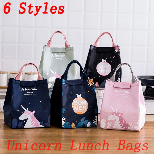 Cartoon Unicorn Portable Insulated Lunch Bag