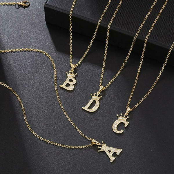 Cubic Zirconia Letter Pendant 