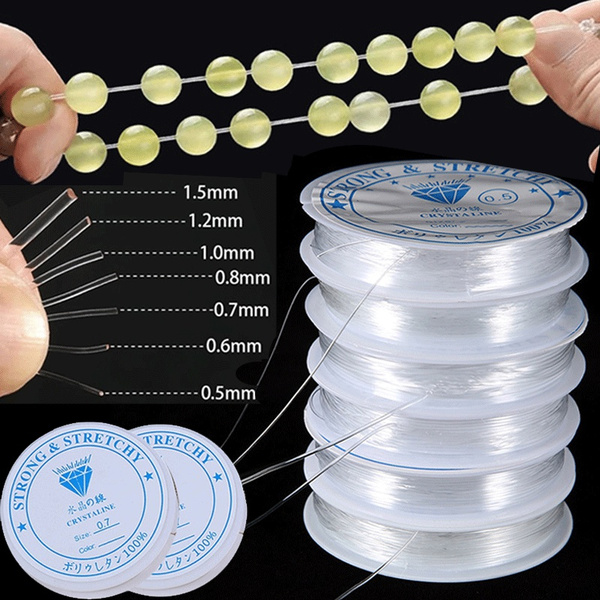 0.4/0.5/0.6/0.7/0.8/1/1.2mm Transparent White Crystal Elastic Wire Beaded  String DIY Necklace Bracelet Jewelry Making Tool