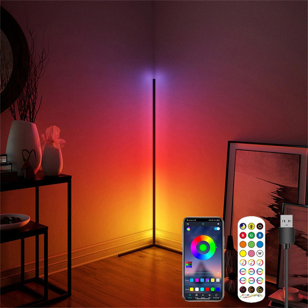 LED Floor Lamp RGB Corner Floor Lamp Color Changing Mood Lighting Standing  Lamp with Bluetooth App and Remote Control Dimmable/Music Sync/ Multi  Lighting Modes Atmosphere Lighting LED Lamp for Living Room, Bedroom