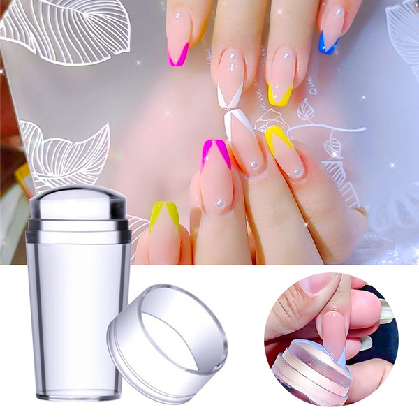Buy Saviland Nail Art Stamper Kit - 2PCS Clear Silicone Nail Stamper Long &  Short Jelly Stamper for Nails with Scrapers Nail Design Supplies Tools Kit  for French Manicure Home DIY Nail