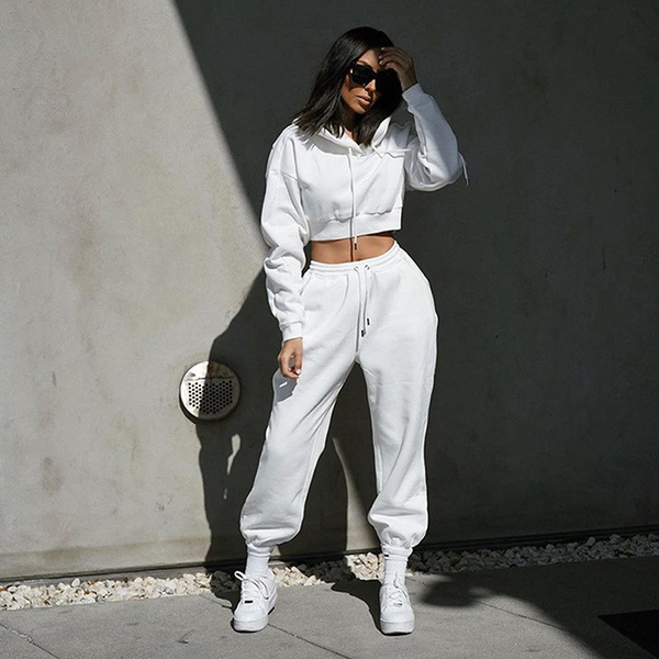 All white jogging suit womens sale