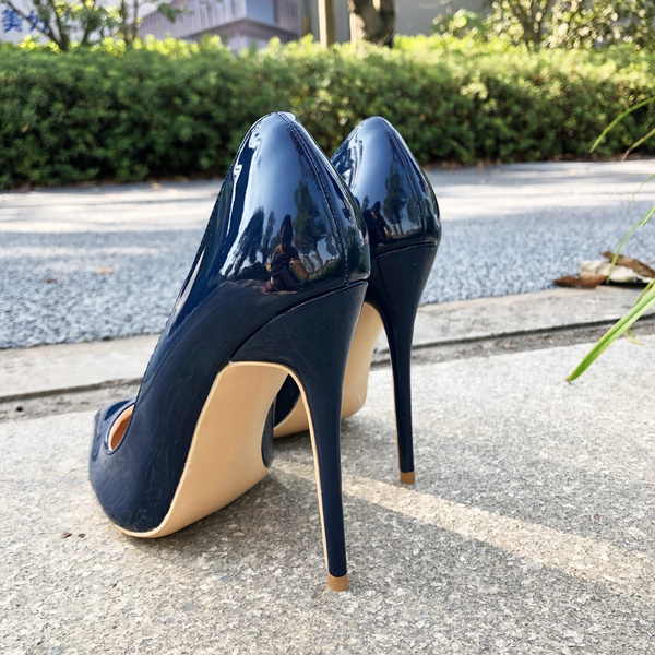 womens navy blue patent leather shoes