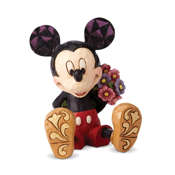 Jim Shore Disney Traditions Mini Mickey Mouse Holding Flowers Figurine 
