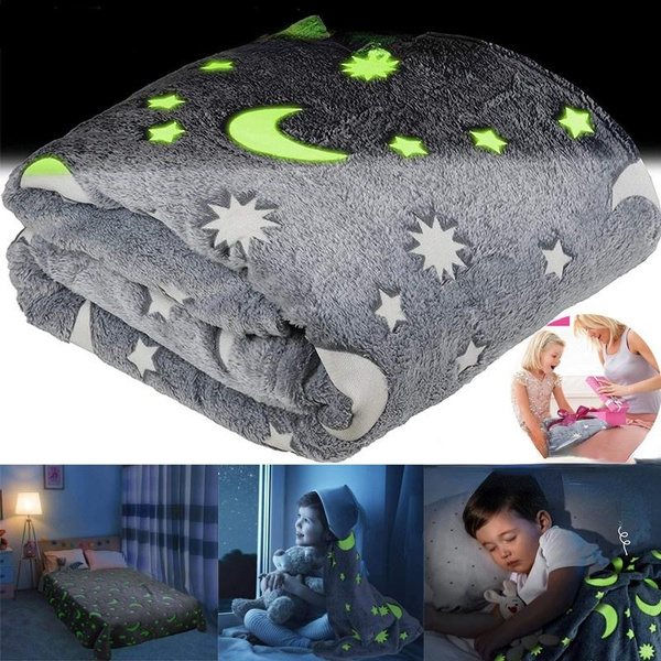 Glow In The Dark Throw Blanket Moon Star Personalized Christmas /birthday  Gifts For Girls Boys And Adults Cozy Super Soft Plush Fleece Throw Blanket  For Everyday Use And Every Occasion