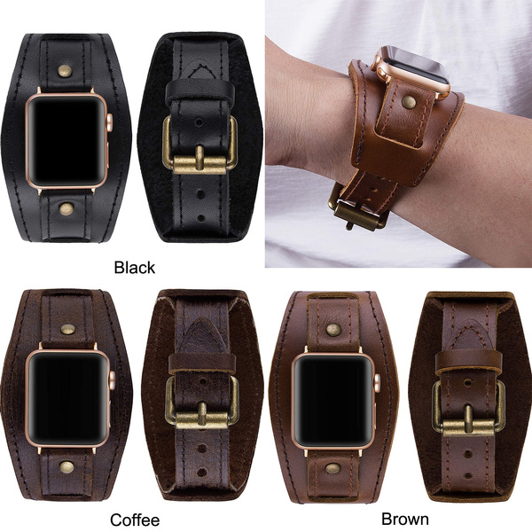 Genuine Leather Apple Watch Band Strap for iWatch Series 9 8 7 6 5