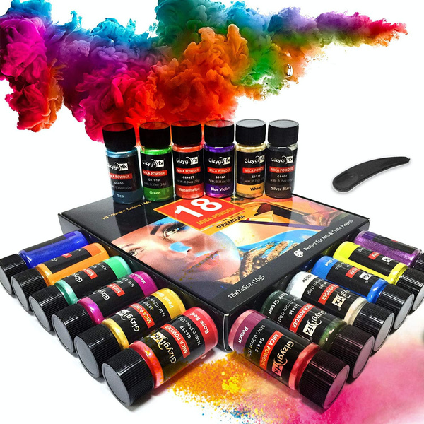 Epoxy Resin Dye, 18 12 Colors Mica Powder Pigments Soap Dye for
