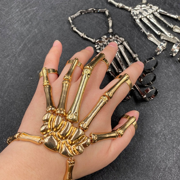 sailimue 7/13pcs Halloween Skull Skeleton Hand Bracelet Ring Wristband Skull  Fingers Vintage Punk Rings Knuckle Joint Full Finger Ring Gothic Halloween  Jewelry Set for Men Women, Metal, Cubic Zirconia price in UAE |