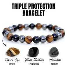 Charm Bracelet, Beaded Bracelets, tigerseye, hematitesbracelet
