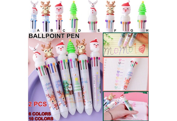 10/20pcs Christmas Santa Claus Ballpoint Pens Office School Supplies Xmas Gifts 