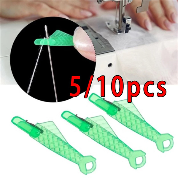 100 Pcs Sewing Machine Needle Threader Fish Type Needle Threader Quick  Sewing Machine Loop Needle Threaders Tool Green 