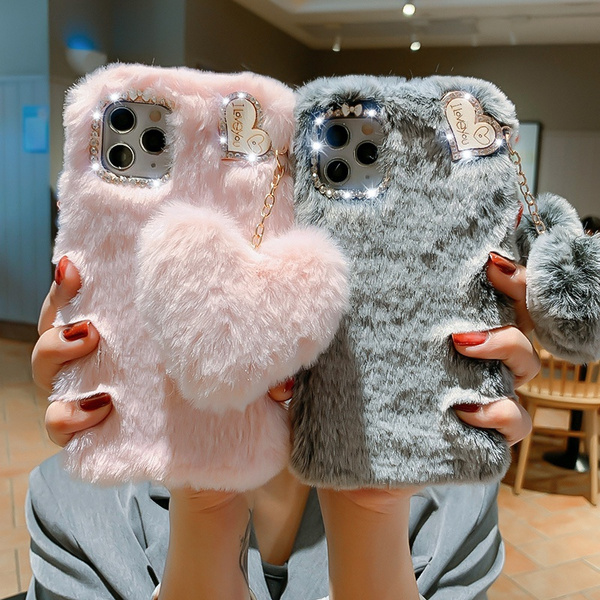 Women s Fashion Bling Love Diamond Plush Warm Cute Furry Fluffy