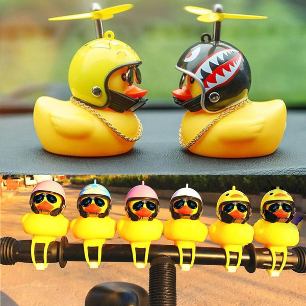 Bicycle horn light small store yellow duck with helmet