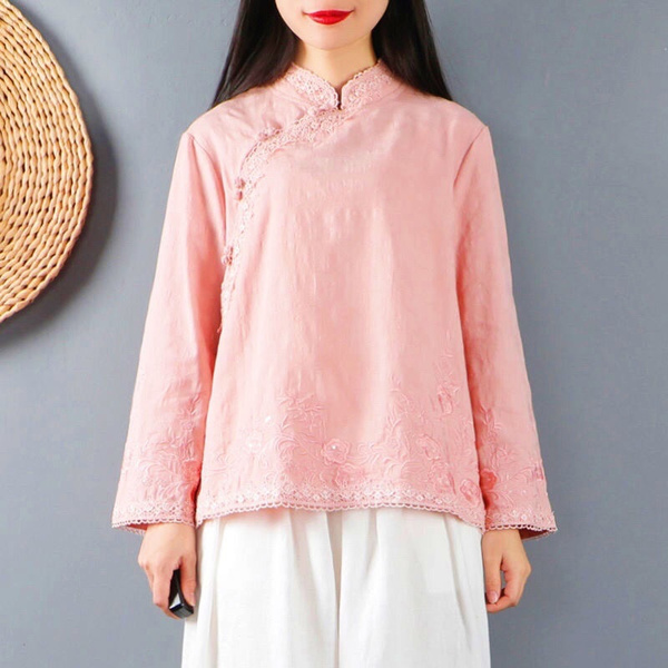Women Chinese Ethnic Floral Embroidery 