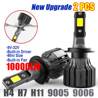 20x DICN 4-Side LED Headlight Bulbs Kit – H4/H7/H11/9005/9006 – 6500K 390000LM White