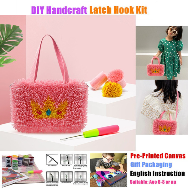 EMISTEM DIY Latch Hook Bag Kit Art and Craft Kit, Latch Hook Kit