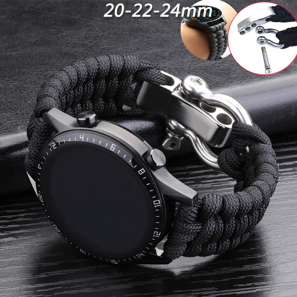 22mm 20mm Umbrella Rope Braided band for Samsung galaxy watch