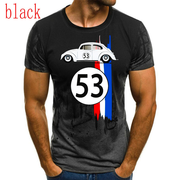 High Quality Herbie Awesome T-shirt Car Print Tee Shirts Personality Slim  Short-sleeved Tops