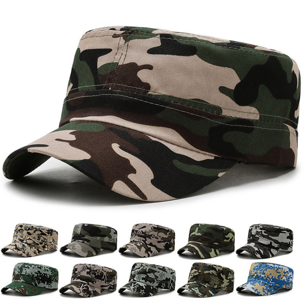 New Fashion Classic Unisex Plain Cap Vintage Army Military Cadet Cotton ...