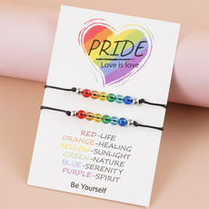 rainbow, Fashion, rope bracelet, lover gifts