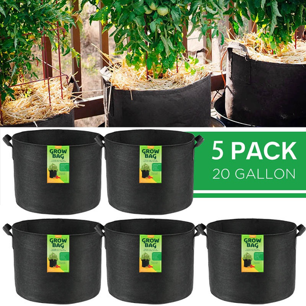 5-pack-20-gallon-grow-bags-thickened-felt-fabric-pots-with-reinforced