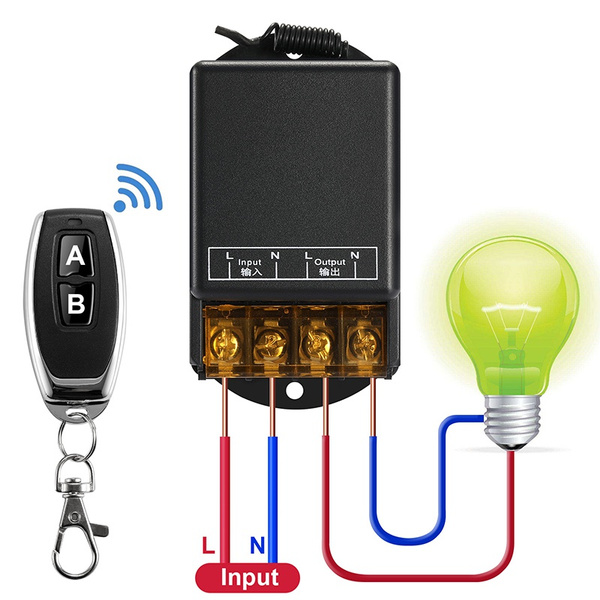 Interruttore Telecomando Wireless 433MHz 30A 1 Canale - Rel&egrave; AC 100-240V Con Trasmettitore