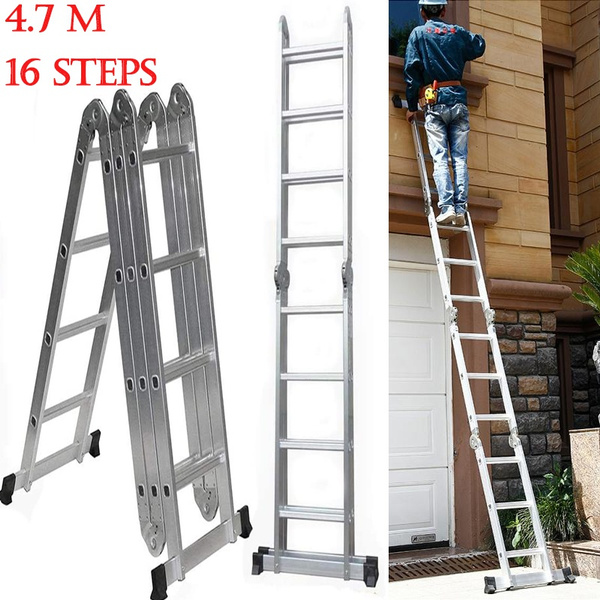4.7m 16step Portable Multifunctional Aluminum Telescopic Ladder