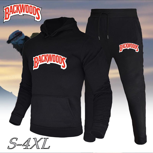 Backwoods Fashion Printed Hooded Suits Hoodie Pants 2 piece Suit