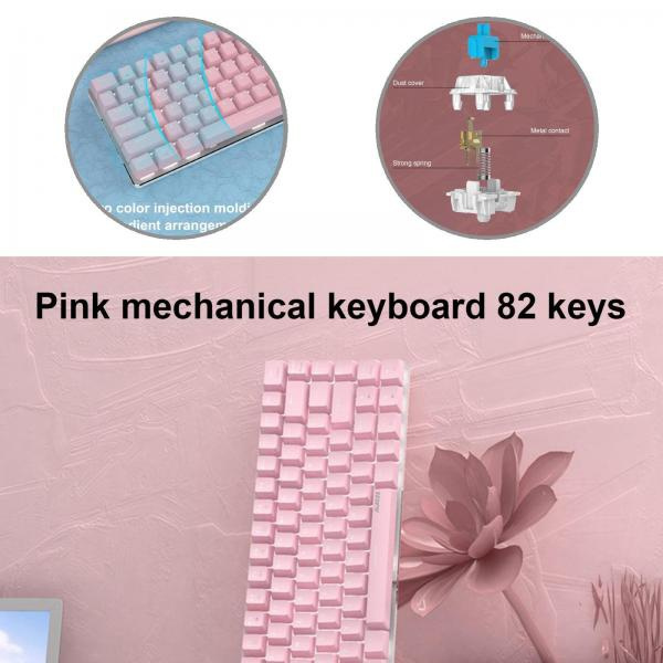 Ajazz AK33 82keys Mechanical Keyboard Red Switch Pink