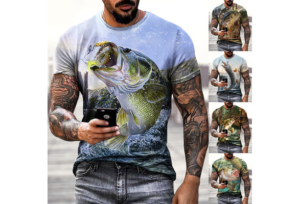 Summer Hobby Carp Fishing 3D Printing Men's Fashion Personality