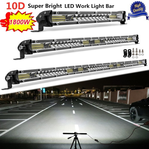 New Upgrade 1800W 20inch/10inch Universal LED Light Bar Spot Flood