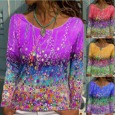 Round neck, fashion women, rainbowcolor, Tops & Blouses