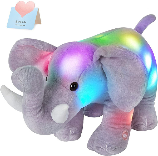 Glow Guards Musical Light up Stuffed Elephant LED Singing Wildlife Soft ...