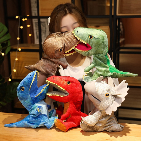 1pcs Dinosaur Plush Hand Puppets Lifelike Triceratop Tyrannosaurus Rex ...