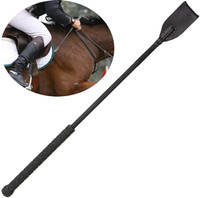 2 Pack Black Genuine Leather 30 Inch Riding Crops – Horse Training Whips – Unbranded